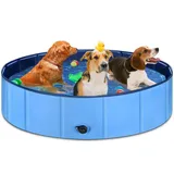 Hundepool Für Kleine Hunde,Hundepool Für Große Hunde,80 * 20cm Faltbare Schwimmbecken,Hunde Planschbecken,PVC langlebig Planschbecken für Hunde Für Hunde Und Katzen,Drinnen,Draußen