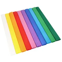 10 Krepp-Papier 2,5 m x 50 cm farbig sortiert wasserfest