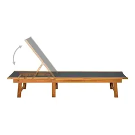 vidaXL Sonnenliege 200 x 66 x 34 cm schwarz