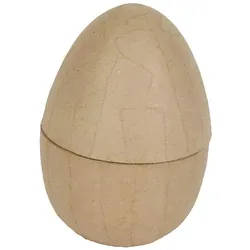 Décopatch 3x Braunes Pappmaché, Schachtel in Eiform 8,8x8,8x13cm - Kartonbraun BT018O