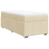 vidaXL Boxspringbett mit Matratze Creme 80x200 cm Stoff