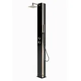 HAF Ideal Solar Gartendusche KUBA V2A Solardusche 25L Tank Schwarze Glasfront