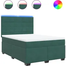 vidaXL Boxspringbett 140 x 200 cm Dunkelgrün