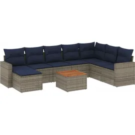 vidaXL Gartensofa-Set 9-tlg. grau