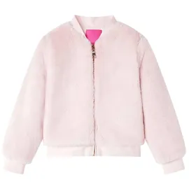 vidaXL Kinderjacke Kunstpelz Reißverschluss Jacke Kinder Winterjacke Zartrosa 116 - 116