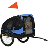 PawHut Fahrradhundeanhänger Hundeanhänger, klappbarer Fahrradanhänger, Hundebuggy, für Hunde, mit Reflektoren, Schnellspanner, wasserbeständig blau