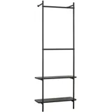 [en.casa] Wandgarderobe Bremanger 162x60x26cm Schwarz