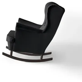 beautysofa SCHAUKELSTUHL Fabio schwarz mit Wenge Beinen