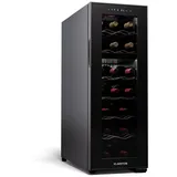 Klarstein Weinkühlschrank Shiraz 18 Duo, für 18 Standardflaschen á 0,75l,Wein Flaschenkühlschrank Weintemperierschrank Weinschrank Kühlschrank schwarz