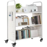 Vevor Bücherwagen 97 x 51,5 x 122,5 cm Weiß