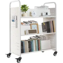 Vevor Bücherwagen 97 x 51,5 x 122,5 cm Weiß