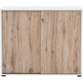 MÖBELPARTNER Schiebetürenschrank 400, 701764 weiß, wildeiche 1 Fachboden 100,1 x 41,0 x 83,6 cm