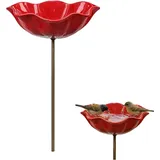 Bienentränke Blume Metall Gartenstecker Vogeltränke Winterfest Insektentränke Gartenstatuen Figuren Deko Bienenbäder Schmetterlingstränke Vogelfutterstation Outdoor Wasser Futterspender (B)