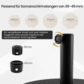 Costway Schirmständer Kunststoff 26 Liter Schwarz