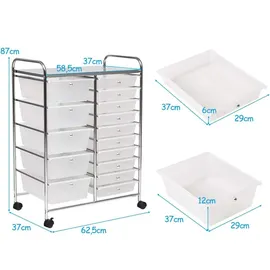 Costway Rollwagen mit 15 stapelbaren Schubladen,