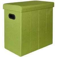 Dune Design Faltbarer Wäschekorb 70L Wäschetruhe mit Deckel Wäschebox Wäschesammler Leinen-Optik Grün