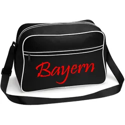 multifanshop Retrotasche - Bayern - Schriftzug - Druck rot - Tasche