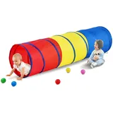 Vevor Kinder-Spieltunnelzelt, Pop-Up-Kriechtunnel-Spielzeug für Babys oder Haustiere, zusammenklappbares Geschenk für Jungen und Mädchen, Spieltunnel für drinnen und draußen, Rot/Gelb/Blau, Mehrfarbig