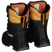safety and more Schnittschutz-Stiefel, schwarz/orange, Leder/Polyester - Größe 45