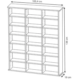 Vicco CD-Regal Jukebox, Beton, 105.4 x 136 cm,