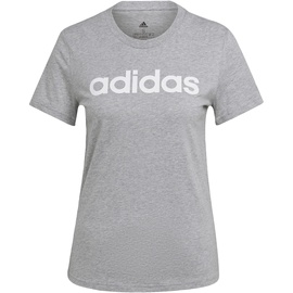 adidas HL2053 W LIN T T-Shirt Damen medium Grey Heather/White Größe 2XL