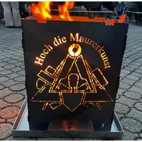 Feuertonne/Feuerschale "Hoch die Maurerkunst" Motiv