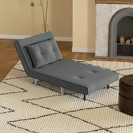 Homcom Schlafsessel Klappsessel mit Bettfunktion Einzelsofa mit Kissen Samtoptik
