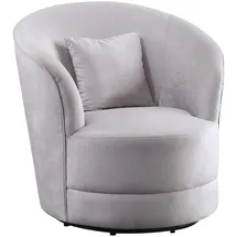 Atlantic Home Collection Drehsessel Colin Samt 84 x 84 x 85 cm Grau mit Zierkissen