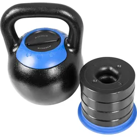 Gorilla Sports Kettlebell verstellbar 16 kg oder 24 kg schwarz / blau