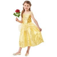 Rubie ́s Kostüm Disney Prinzessin Belle Glitzer Kinderkostüm, Werde zur Disney Princess mit jeder Menge Glitter! gelb 140