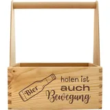 Geschenkissimo Bierträger Bier holen ist auch Bewegung - witziger Flaschenträger mit Spruch - Praktisches Geschenk für Männer zum Vatertag, Geburtstag, Weihnachten - Geschenkidee