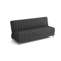 MEBLE-LUX Schlafsofa mit Bettkasten 175 cm Breit Klara, 2 Sitzer Sofa mit Schlaffunktion, Schlafcouch mit Stauraum, Klappsofa Federkern, Einfacher Klappmechanismus, Klappsofa Grau