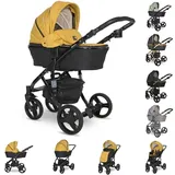 Lorelli Kinderwagen Rimini Premium Sportsitz Tragewanne Moskitonetz verstellbar gelb