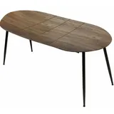 Trisens Esstisch Rodrigo ausziehbar 120-150-180 x 80 cm 4-10 Personen Ovaler Küchentisch mit Metallgestell für Küche, Esszimmer Holz Optik