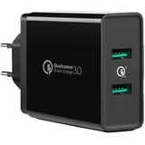 UGREEN 18W+18W USB Ladegerät Schnellladegerät Quick Charge 3.0 2 Port Ladeadapter USB Netzteil kompatibel mit Galaxy S10 S9 S8 A53 A51 A50 A40 A2... - Blau