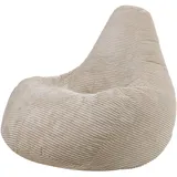 I.C.O.N. Icon Dalton Beige, Sitzsack Sessel, Cord Sitzsack, Sitzsack Erwachsene mit Füllung, Lounge Sessel, Sitzsack Schlafzimmer, Sitzsack Wohnzimmer