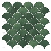 vidaXL Fischschuppen Fliese Dunkelgrün 30 x 30 cm 10 St.