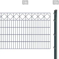 Arvotec Doppelstabmattenzaun "EXCLUSIVE 100 zum Einbetonieren "Karo" mit Zierleiste" Zaunelemente Zaunhöhe 100 cm, Zaunlänge 2 - 60 m Gr. H/L: 100cm x 28 m, Pfosten: 15 St., grau (anthrazit)