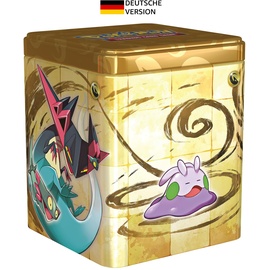 Pokémon Pokémon-Sammelkartenspiel: Stapel-Tin-Box Drache (3 Boosterpacks & 2 Stickerbögen)