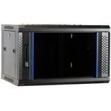 DSIT 4HE Netzwerkschrank Serverschrank, Wandgehäuse, mit Glastür (BxTxH) 600 x 450 x 280mm - Schwarz - Traglast 60 kg