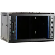 DSIT 4HE Netzwerkschrank Serverschrank, Wandgehäuse, mit Glastür (BxTxH) 600 x 450 x 280mm - Schwarz - Traglast 60 kg