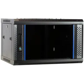 DSIT 4HE Netzwerkschrank Serverschrank, Wandgehäuse, mit Glastür (BxTxH) 600 x 450 x 280mm - Schwarz - Traglast 60 kg