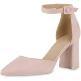 VAN HILL Damen Spitze Pumps in Rosa Velours