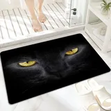 Badematte, rutschfest Waschbar Badezimmerteppich 60x100 cm,Schwarzes Thema Schwarze Katze oder Pantherkop,Badvorleger mit Wasserabsorbierenden, Weichen Mikrofasern für Badewanne, Dusche und Badezimmer