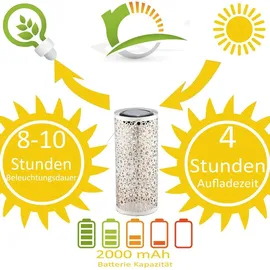Marrakesch Orient & Mediterran Interior Laterne Solar 2er Set Handarbeit weiß