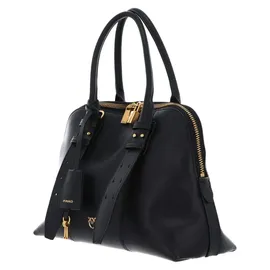 PINKO Bowling Mini Henkeltasche Baumwolle/Leder Black
