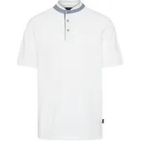 BUGATTI Poloshirt, mit Stehkragen, Gr. M, weiß, , 57379214-M