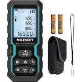 Digitaler Laser-Entfernungsmesser, 50 m/165 Fuß Lasermessgerät mit elektronischer Wasserwaage und LCD-Hintergrundbeleuchtung, IP54 m/in/ft/ft+in