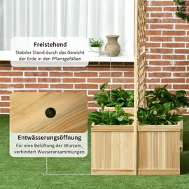 Outsunny Paravent mit Klappbarem Spalier, Pflanzkasten mit Sichtschutz,