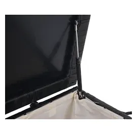 Mendler Poly-Rattan Kissenbox HWC-D88, Gartentruhe Auflagenbox Truhe Premium schwarz, 51x100x50cm 170l